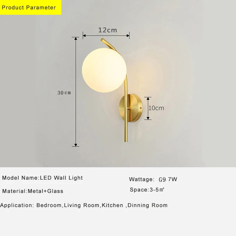 Applique murale LED en cuivre moderne pour éclairage intérieur