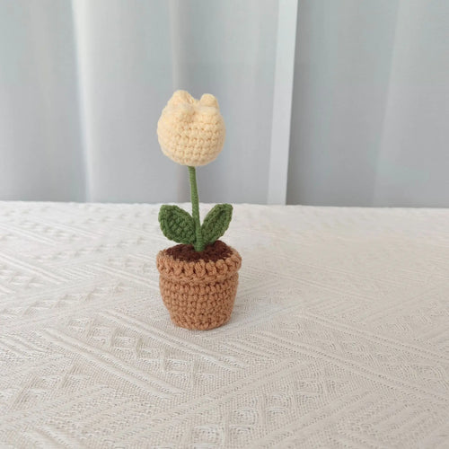 plante en pot tricotée à la main pour cadeau décoratif de saint valentin - vue 14 sur 19