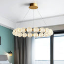 suspension led ronde en laiton cuivre et aluminium décorative