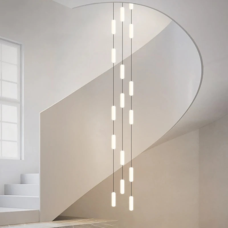lustre led nordique pour escalier duplex penthouse villa - vue 2 sur 21