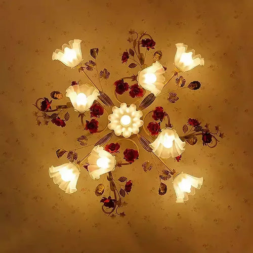 applique murale rétro romantique avec fleurs et plantes chaleureuses - vue 3 sur 11