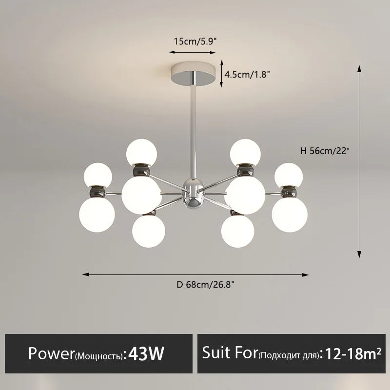 lustre suspendu dimmable pour décoration intérieure moderne - vue 10 sur 15