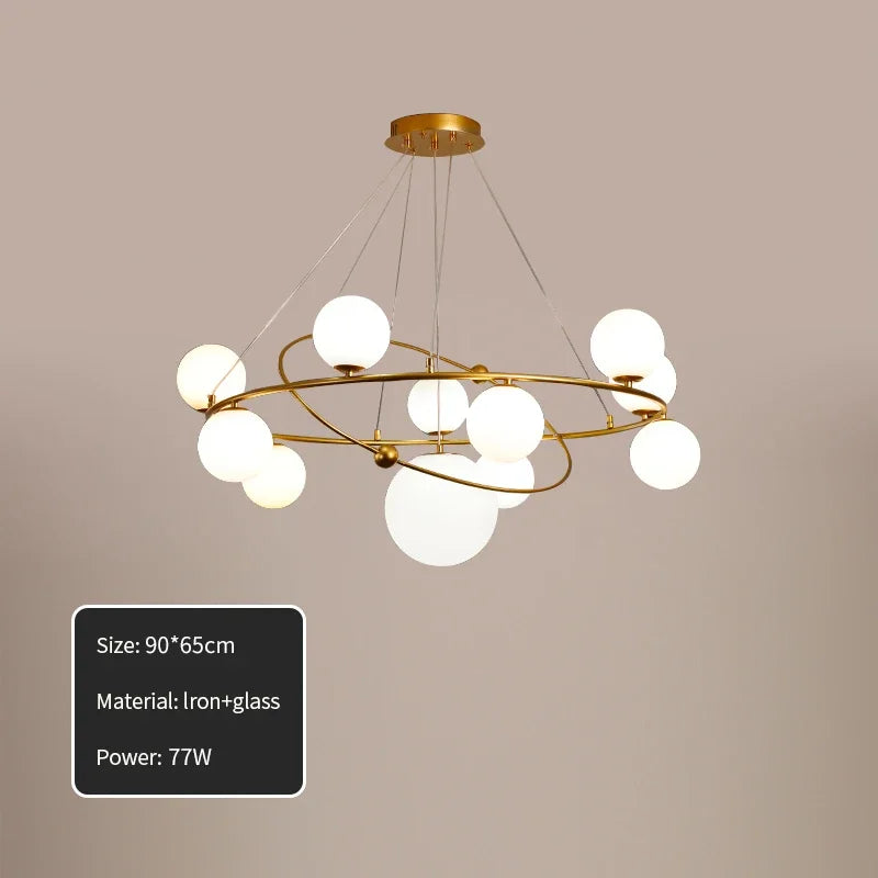 suspension led minimaliste en verre pour décoration intérieure
