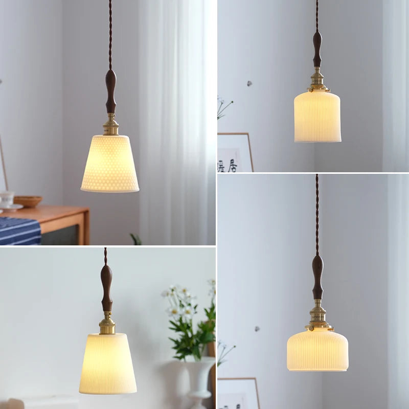 suspension led en céramique japonaise pour cuisine restaurant