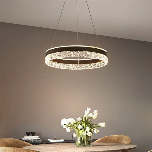 lustre led moderne en cristal pour décoration intérieure - vue 2 sur 14