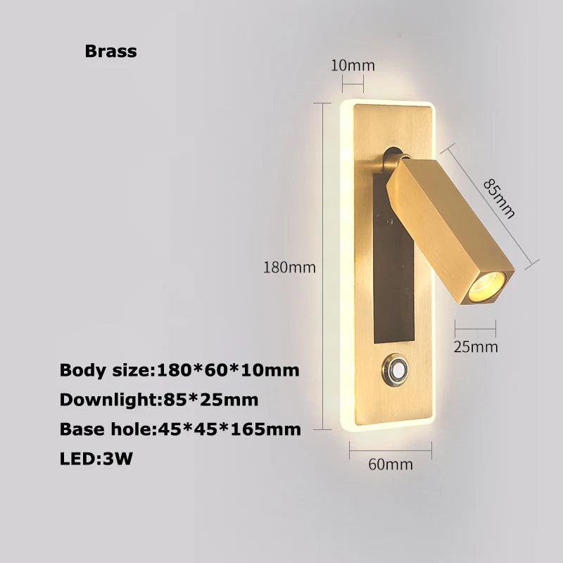 applique murale led rotative avec interrupteur pour lecture - vue 14 sur 23