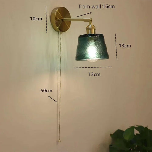 applique murale rotative en verre style nordique japonais avec miroir - vue 16 sur 18
