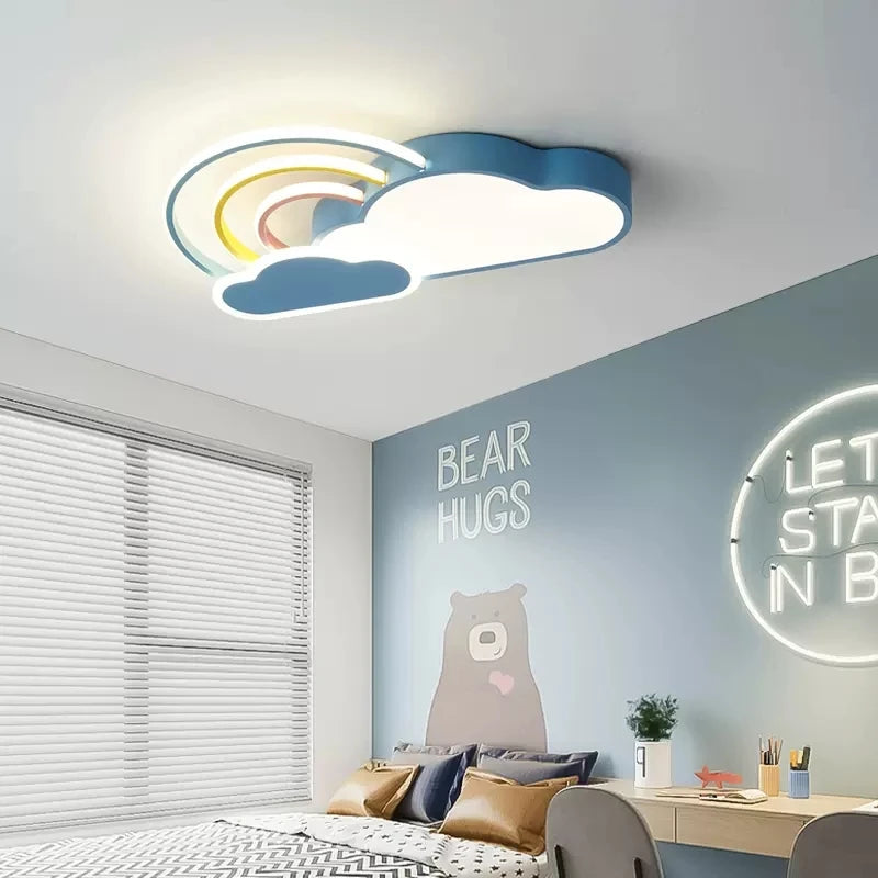 plafonnier nuage arc en ciel pour chambre d enfant décorative et chaleureuse - vue 5 sur 10
