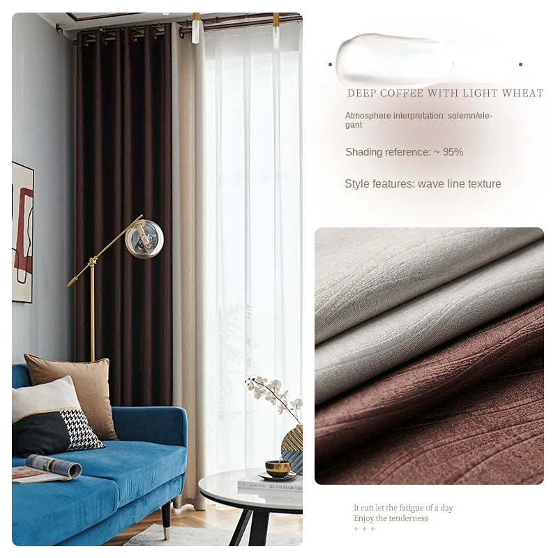 Rideau occultant style français pour salon chambre balcon - vue 13 sur 18