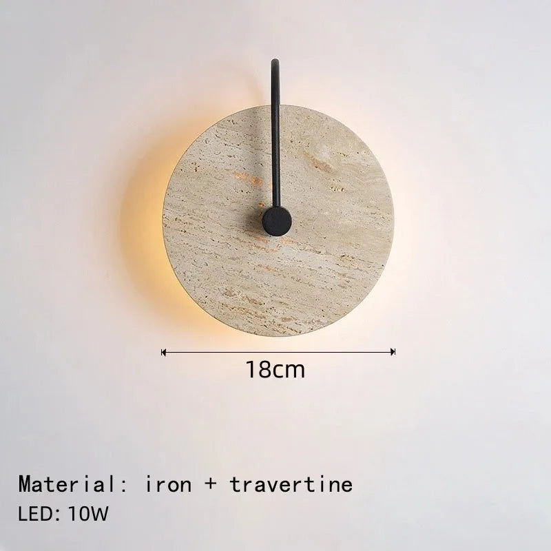 applique murale japonaise en travertin jaune à led pour hôtel et décoration - vue 8 sur 11