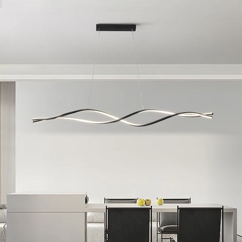 lustre nordique à led moderne atmosphérique et torsadé - vue 6 sur 14