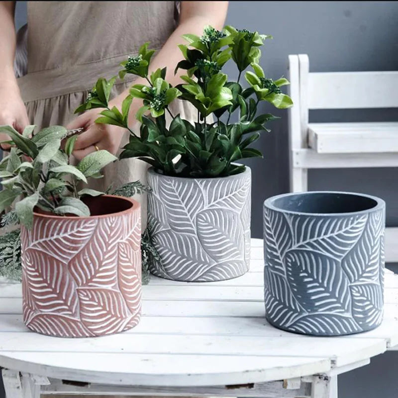 moules en silicone pour pots de fleurs motifs feuilles 2024
