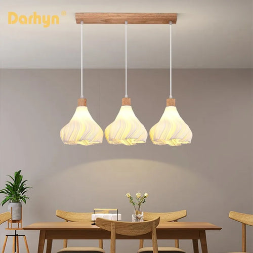 Suspension LED en verre au design nordique créatif