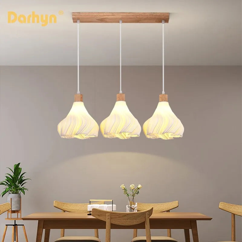 Suspension LED en verre au design nordique créatif - vue 5 sur 24