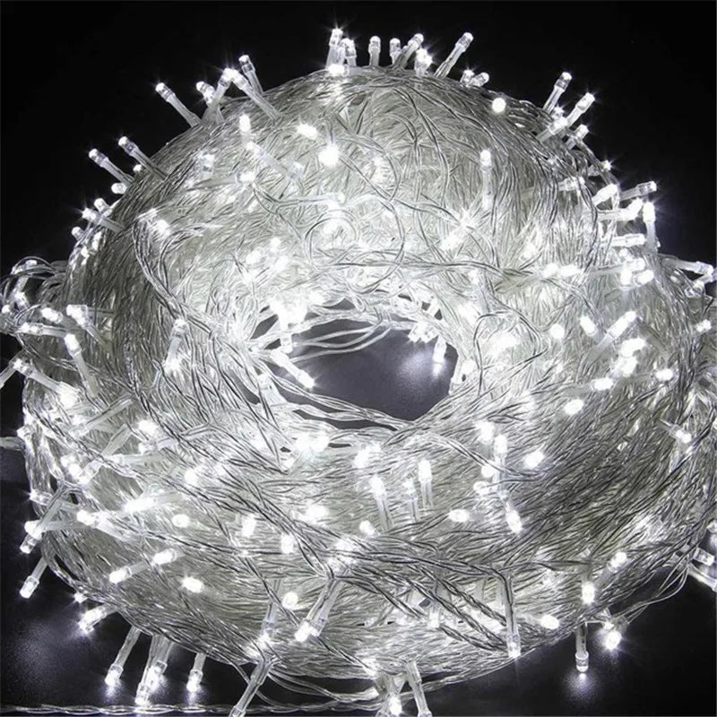 guirlande lumineuse extérieure 100 led étanche pour fêtes et décorations - vue 3 sur 15