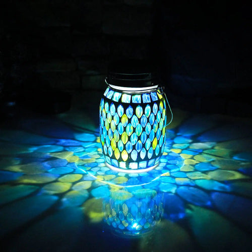 lanternes solaires en mosaïque pour jardin et terrasse - vue 2 sur 7