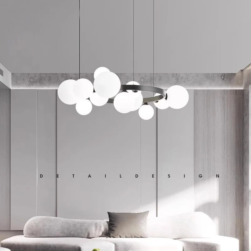Lustre design rond minimaliste salon luxe nordique minimaliste moderne restaurant chambre magique haricot