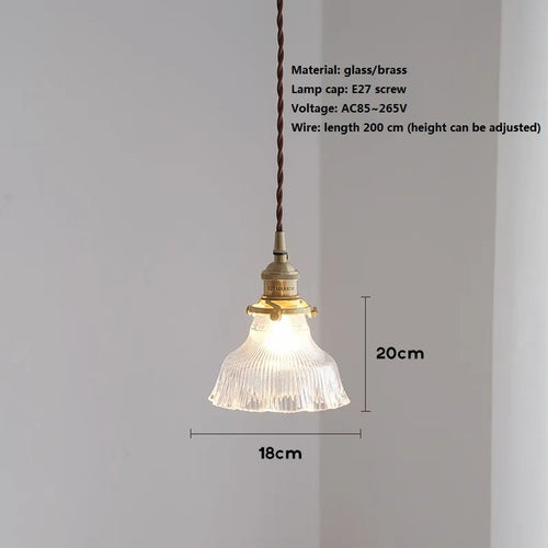 suspension vintage en laiton et verre japonais pour éclairage de maison