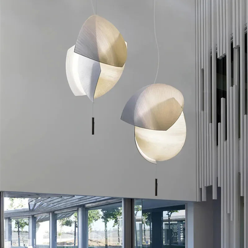 suspension japonaise en tissu design fait main wabi sabi pour éclairage intérieur - vue 4 sur 11