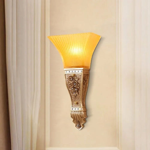 applique murale vintage nordique en résine et verre à led - vue 4 sur 10