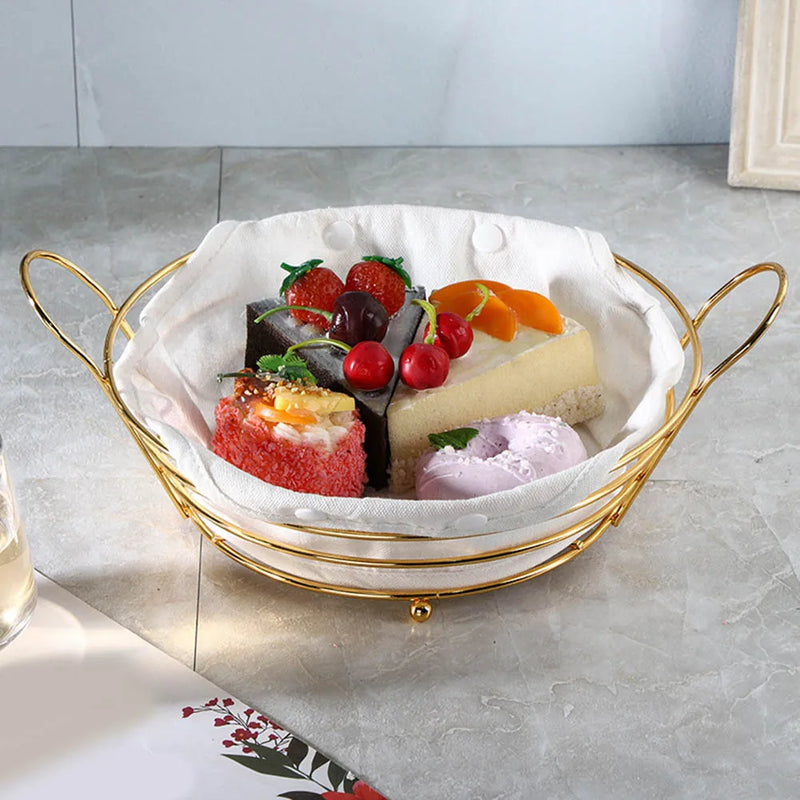 panier de rangement en métal pour collations et fruits