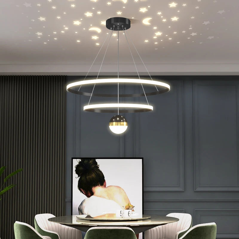 suspension design ronde en led pour décoration moderne - vue 3 sur 12