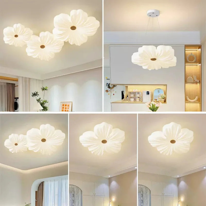 plafonnier moderne à leds en forme de fleur pour décoration intérieure
