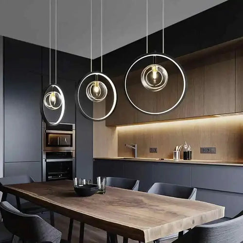 suspension moderne en verre à bulles pour restaurant et décoration intérieure - vue 4 sur 9
