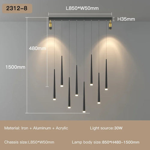 lustre moderne à led pour décoration d'intérieur haut de gamme - vue 18 sur 22