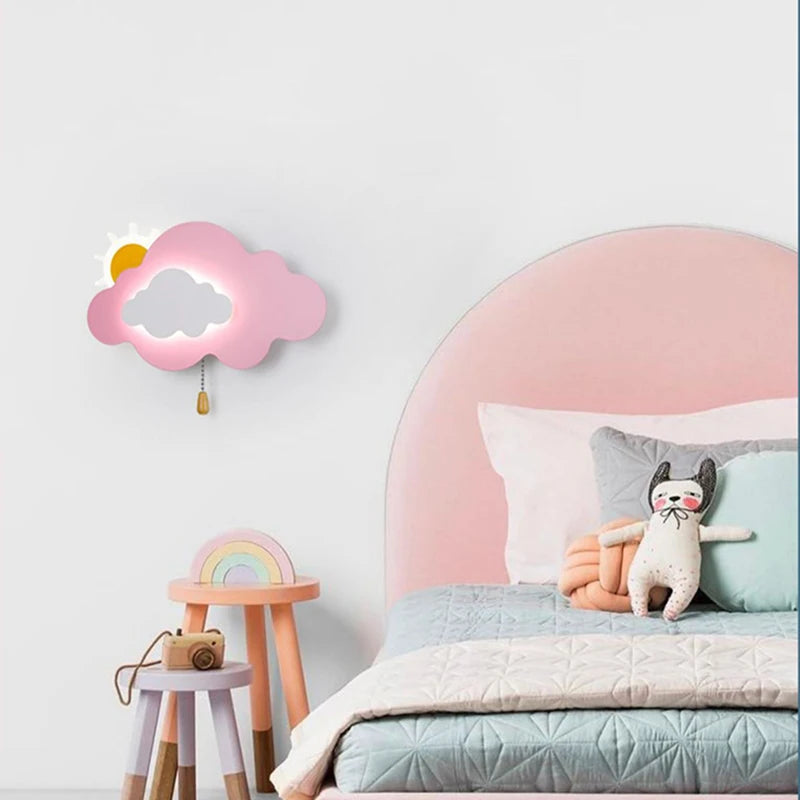 Applique murale de chevet murale en forme de nuage pour enfants minimaliste moderne