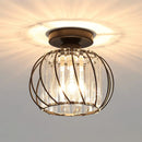plafonnier moderne en cristal avec éclairage industriel led