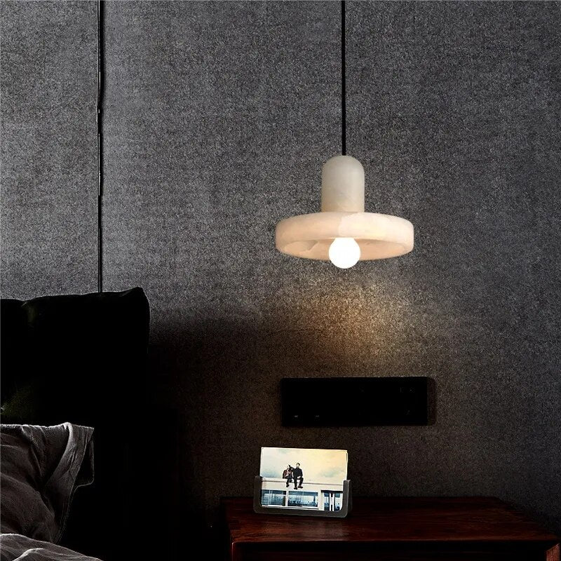 Lampe suspension marbre LED minimaliste