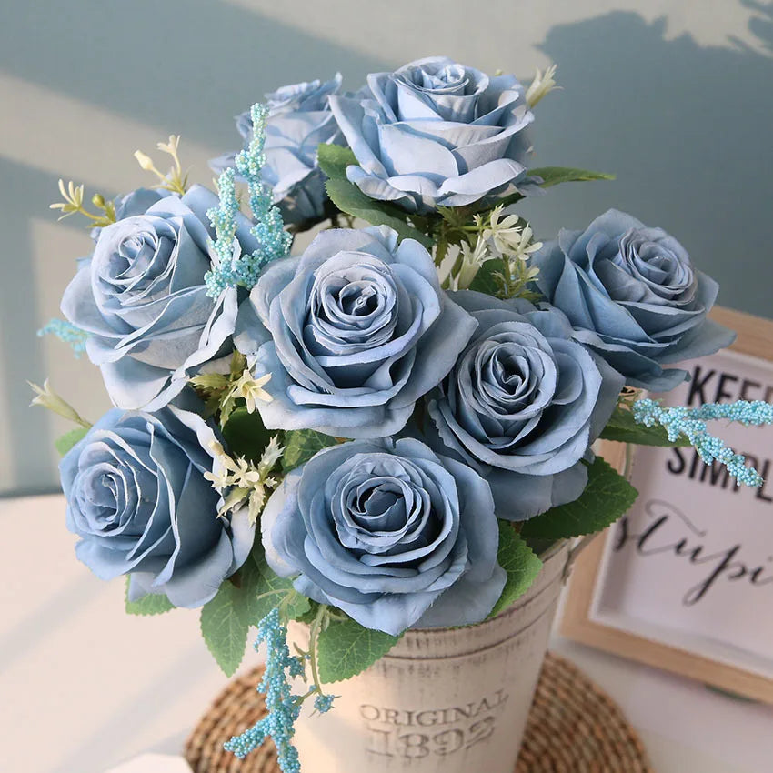 bouquet de roses artificielles pour mariage et décoration intérieure - vue 10 sur 12