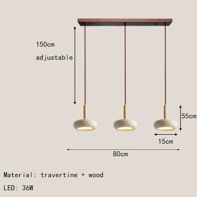 lustre en pierre naturelle nordique pour intérieur avec fil réglable - vue 9 sur 11