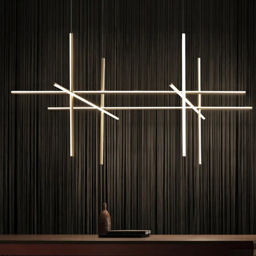 Plafonnier LED linéaire moderne italie lampe suspendue suspendue pour la décoration de l'hôtel lustre de salle à manger