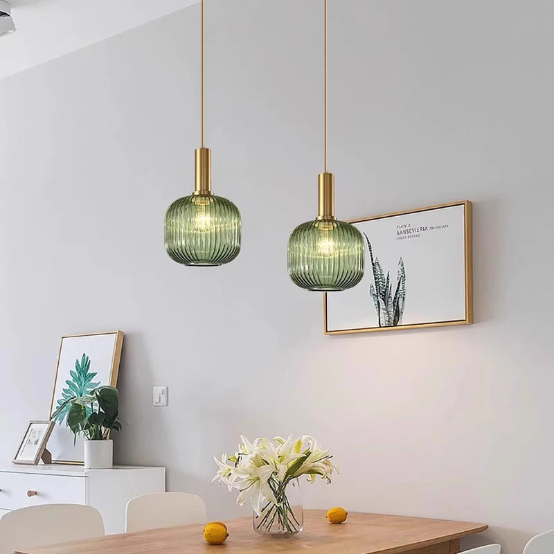 lustre nordique simple led en verre suspendu pour restaurant
