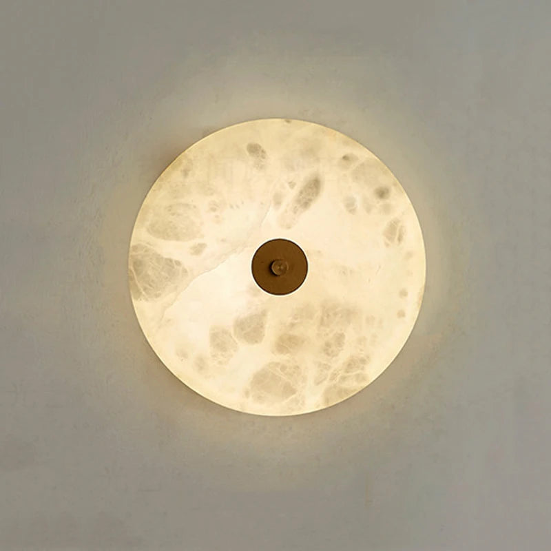 Applique murale ronde en marbre Led salon chevet escalier applique Restaurant hôtel décor éclairage chaud neutre blanc froid - vue 3 sur 8