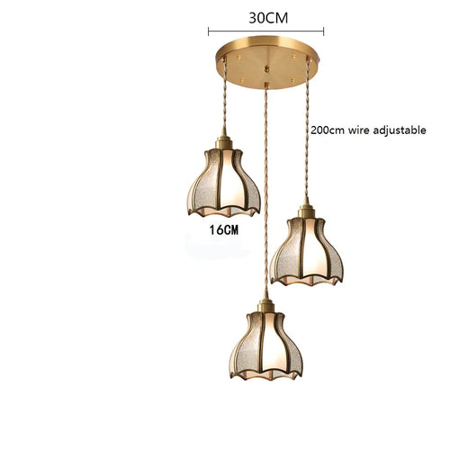 iwhd suspension moderne en cuivre verre led décorative - vue 16 sur 16