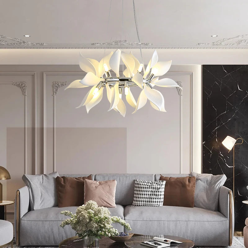 lustre de luxe moderne en céramique pétale pour utilisation magasin - vue 4 sur 9