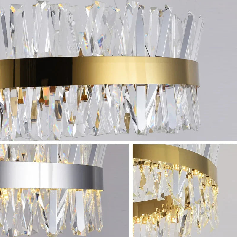lustre en cristal nordique lumineux pour décoration moderne - vue 6 sur 15