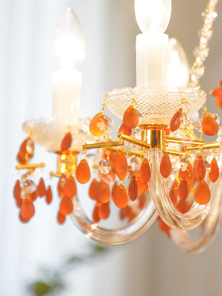 lustre en cristal pour éclairage de jardin et restaurant - vue 8 sur 7