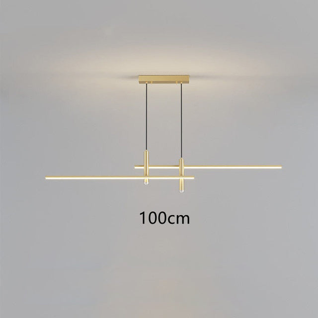 Lustre design LED minimaliste en barre métallique Sarno