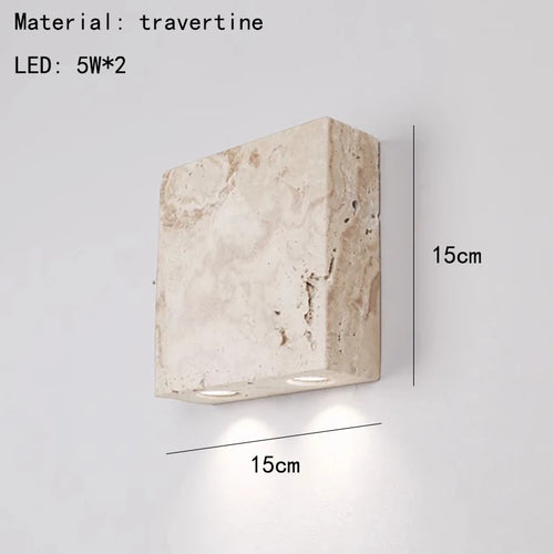 applique murale led en pierre naturelle 3000k lampe d'ambiance - vue 9 sur 8