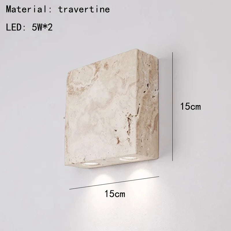 applique murale led en pierre naturelle 3000k lampe d'ambiance - vue 8 sur 8