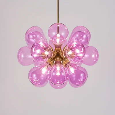 suspension design nordique moderne en verre coloré led décorative