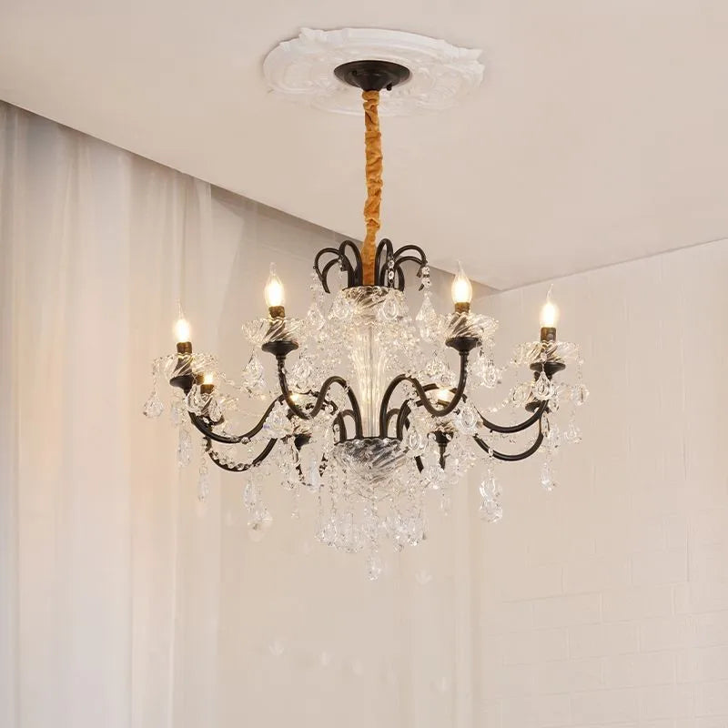 lustre vintage à LED en cristal pour un éclairage élégant - vue 5 sur 8