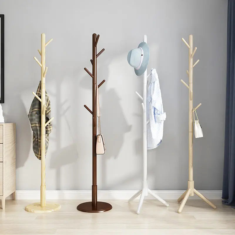 porte-manteau vertical en bois massif pour vêtements et accessoires - vue 4 sur 14