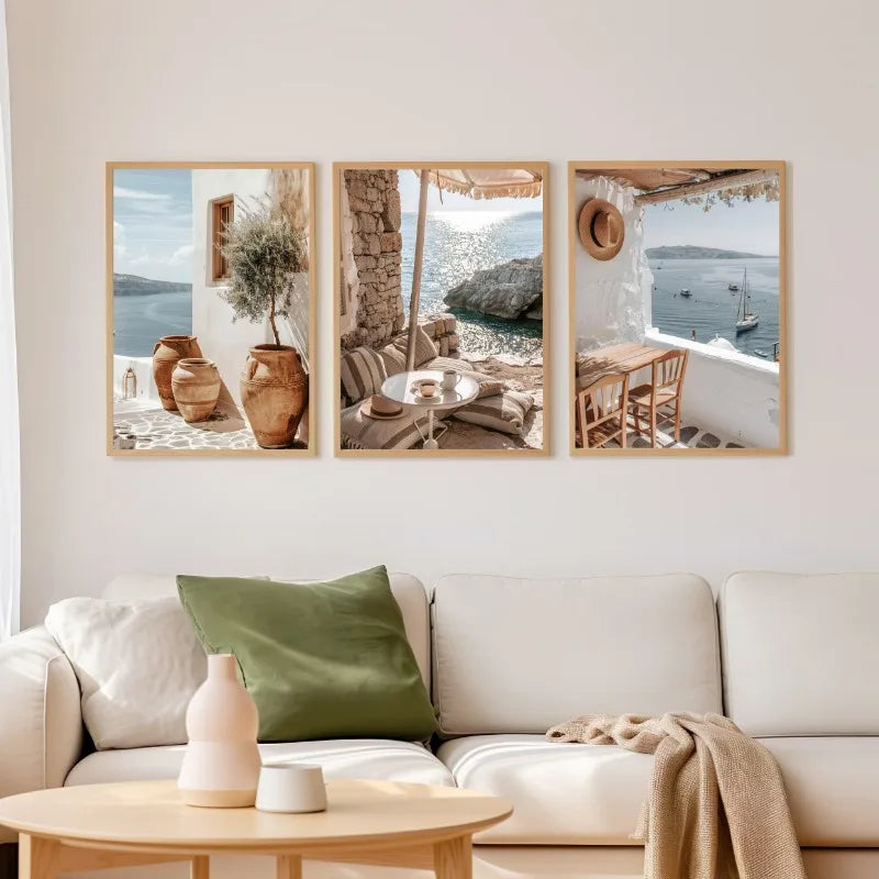 affiches modernes de paysage de voyage en grèce santorin