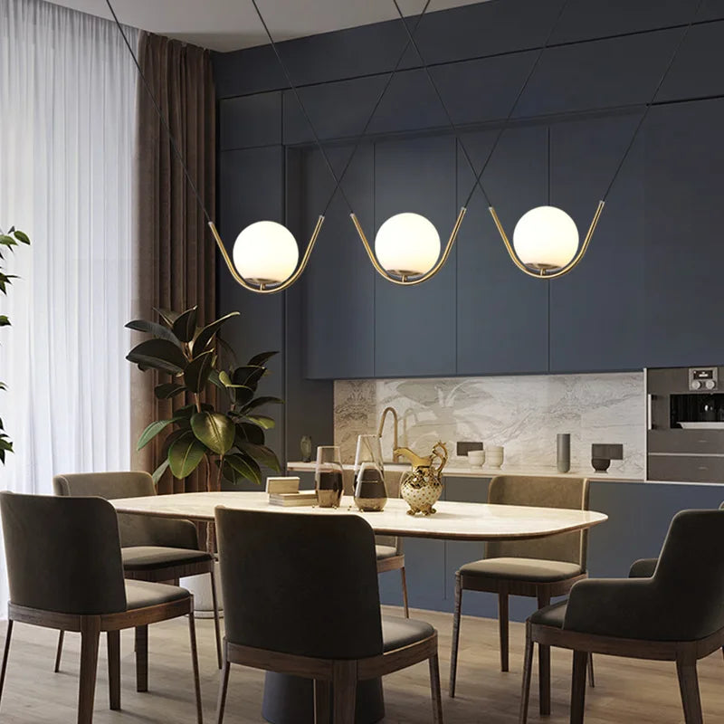 suspension nordique en verre design moderne pour restaurant café magasin - vue 5 sur 7
