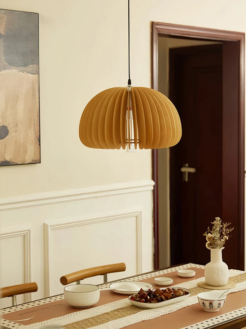 lustre en bois de style japonais rétro pour décoration créative - vue 3 sur 10